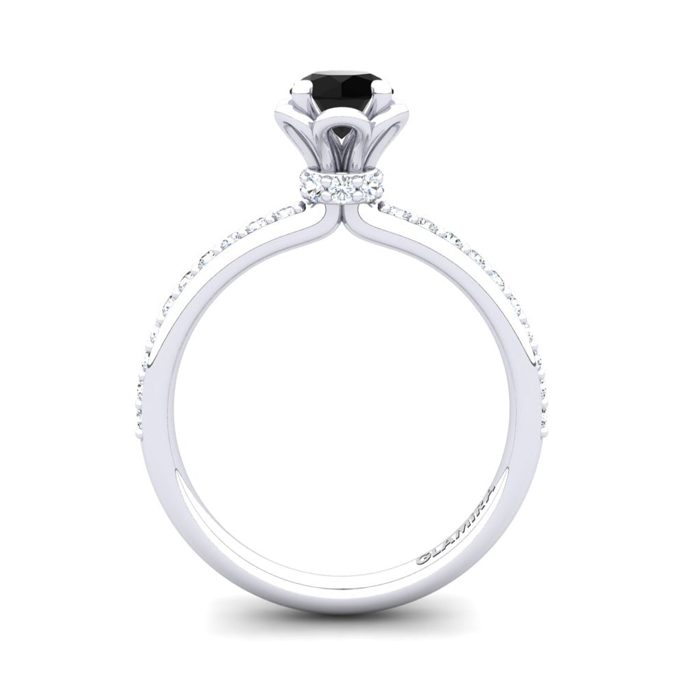 Solitaire Pave Engagement Ring Ethel