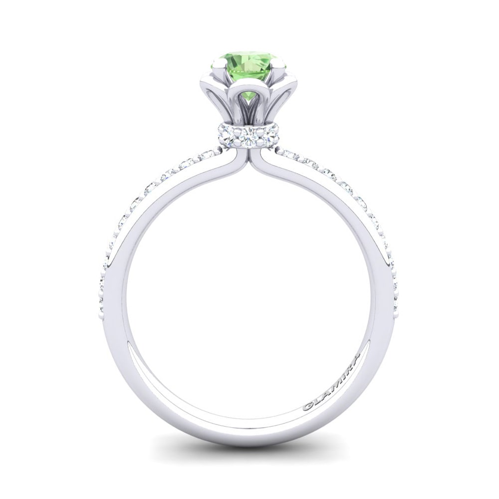 Green Amethyst Engagement Ring Ethel