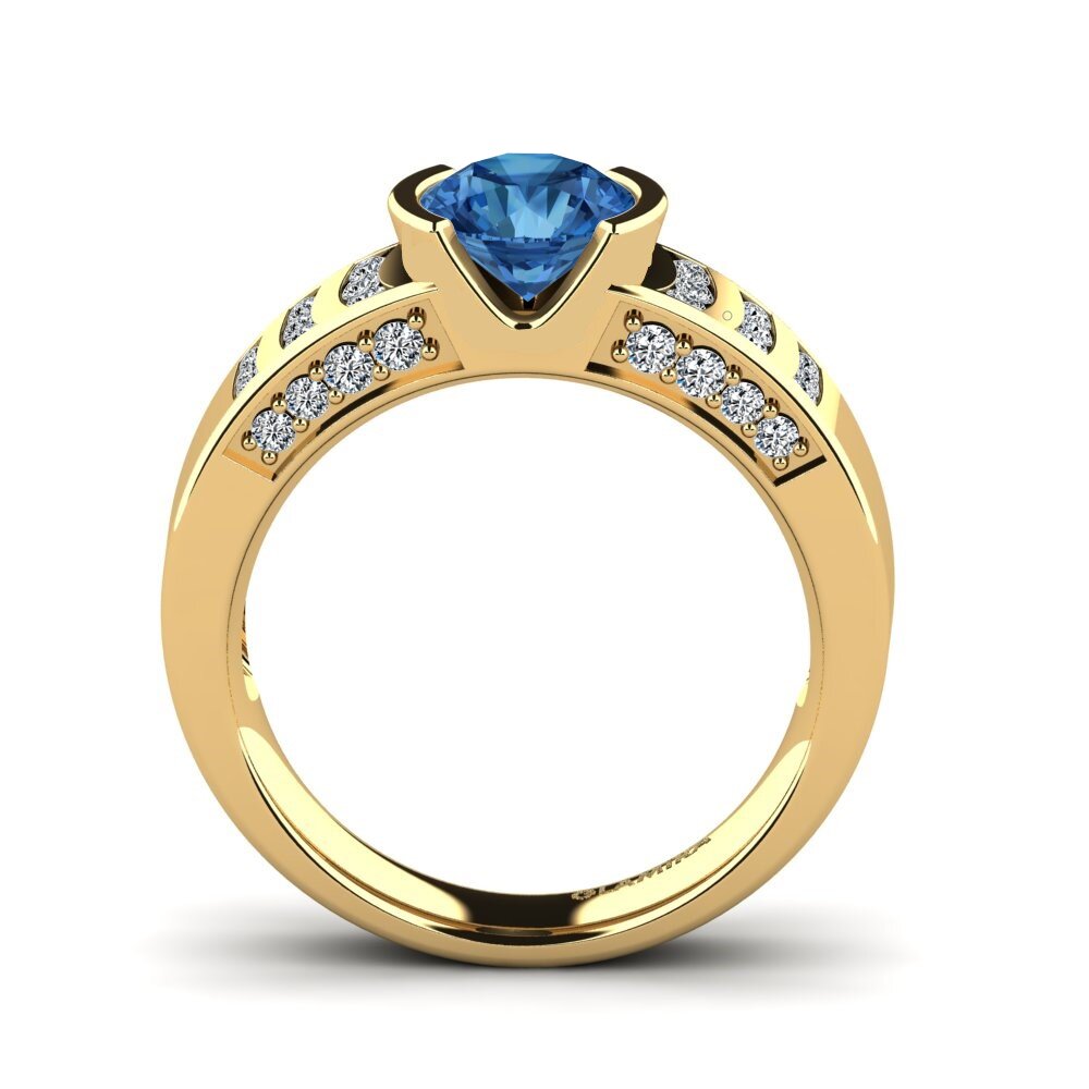 Circonita Azul Oscuro Anillo de compromiso Nichol