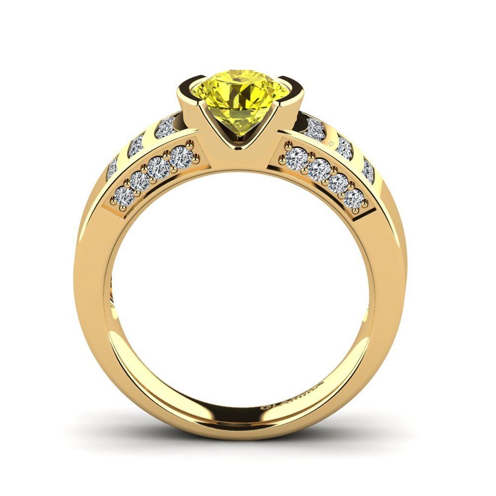 Diamante Amarillo Anillo de compromiso Nichol