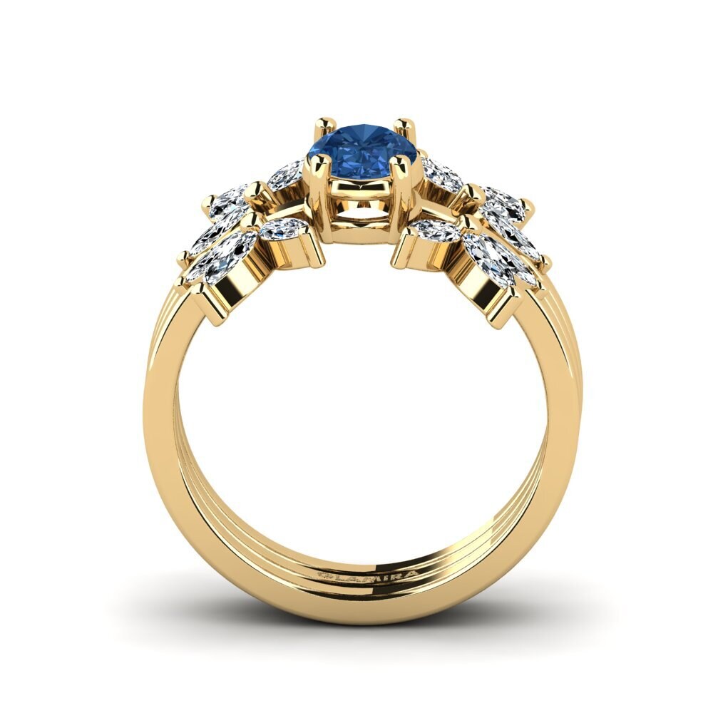 Dunkelblauer Zirkonia Ring Nigemen - SET