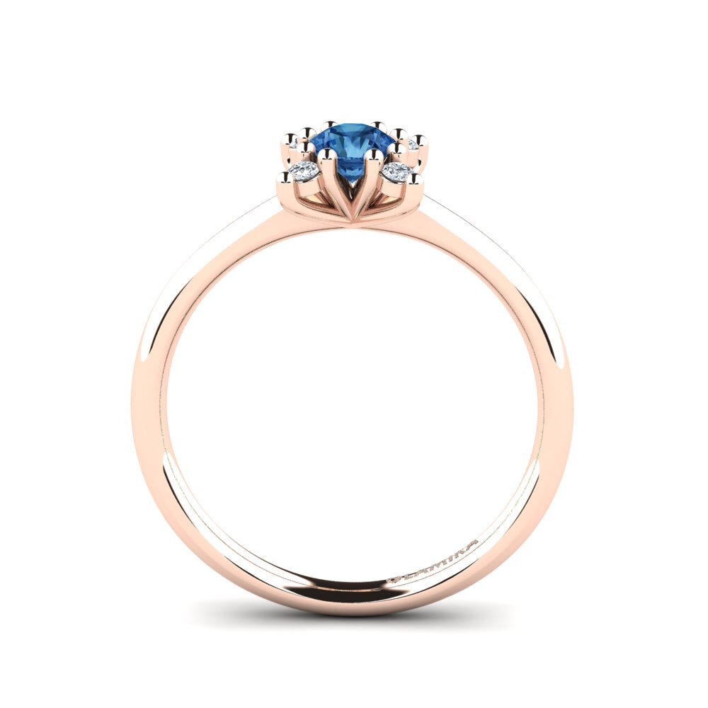Circonita Azul Oscuro Anillo de compromiso Nikkole