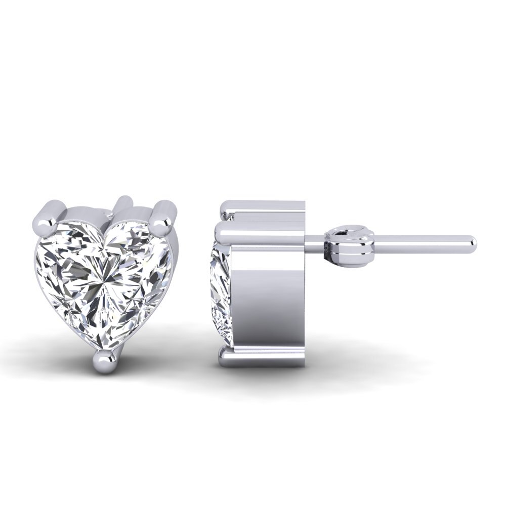 Orecchini A Vite In Argento 935 Con Moissanite Tonda 6 Mm - Meera Jewels, Bianco Sporco