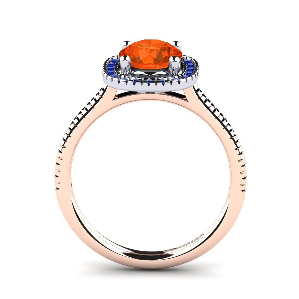 14ct Rose / White Gold Fire-Opal Engagement Ring Nillson