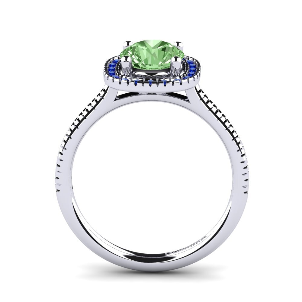9ct White Gold Green Diamond Engagement Ring Nillson