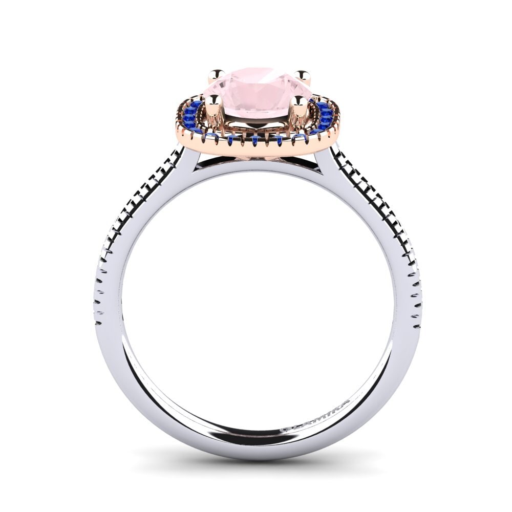 14ct White / Rose Gold Rose Quartz Engagement Ring Nillson