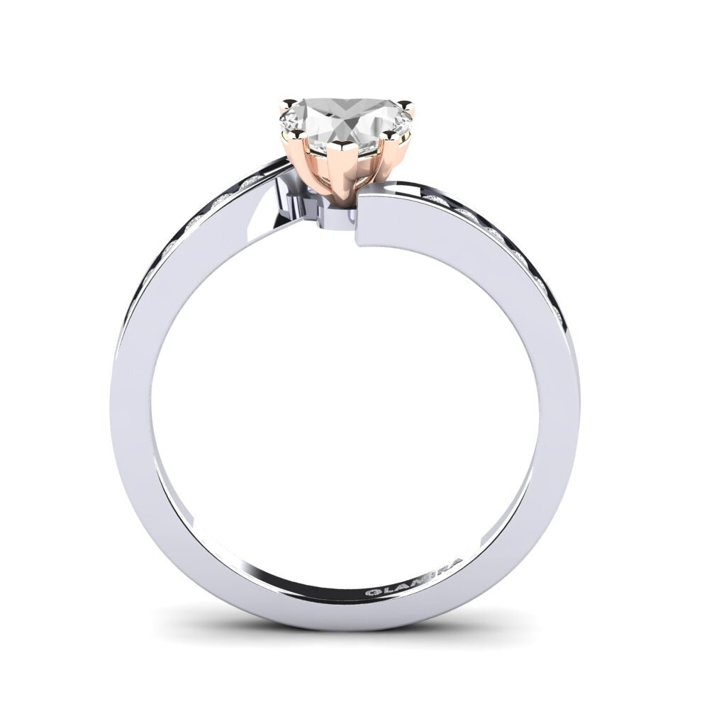 18ct White & Rose Gold White sapphire Women's Ring Nina