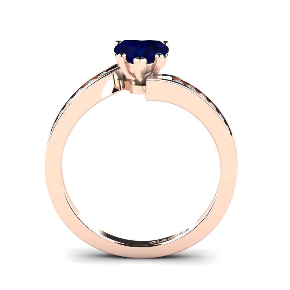 14ct Rose Gold Sapphire Women's Ring Nina