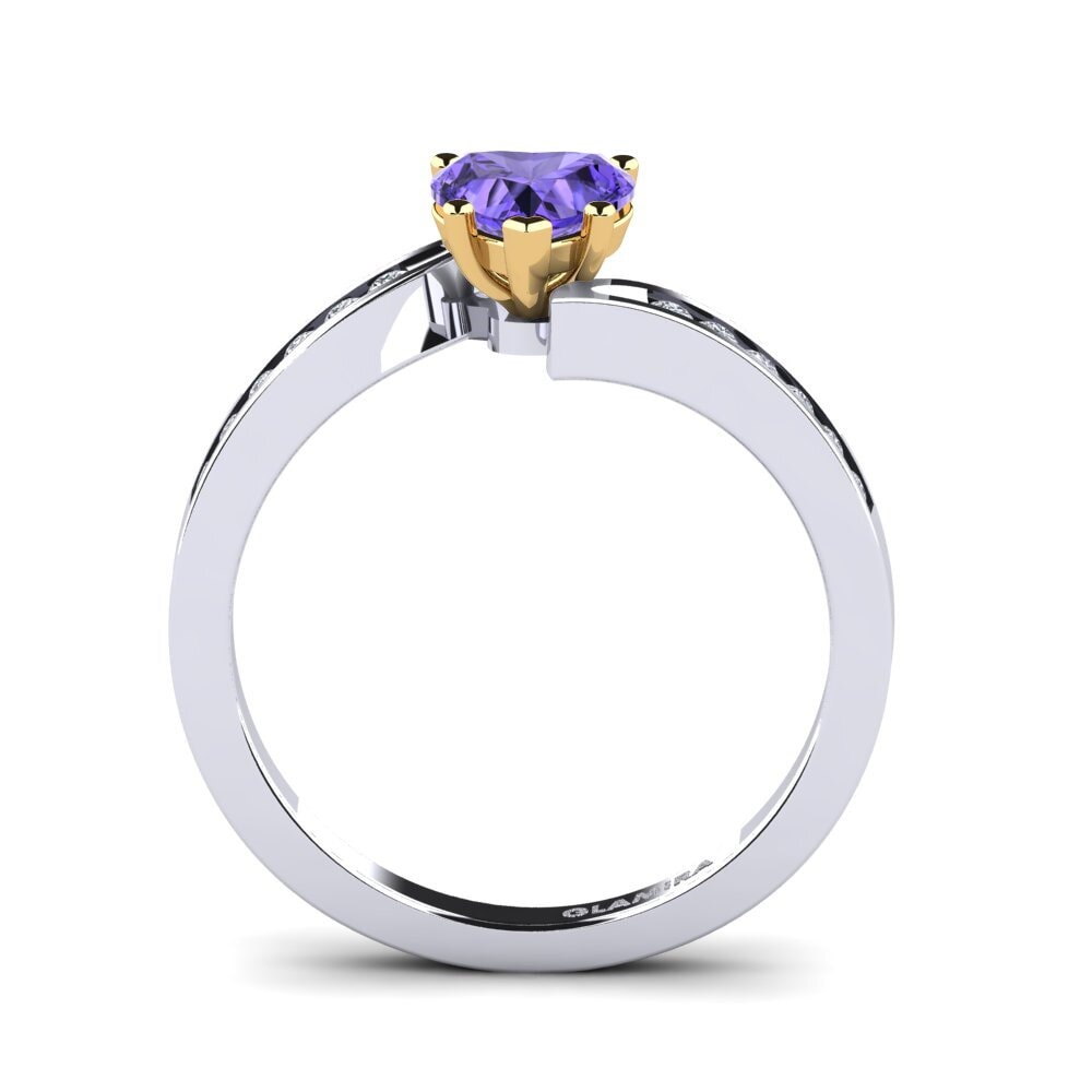 18ct White & Yellow Gold Tanzanite Women's Ring Nina