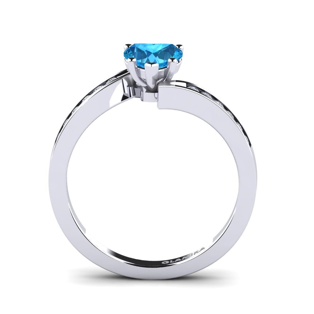 White Silver Blue Topaz Women's Ring Nina