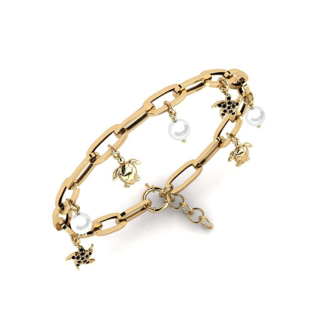 Round Black Diamond Paperclip Bracelet Nivellan