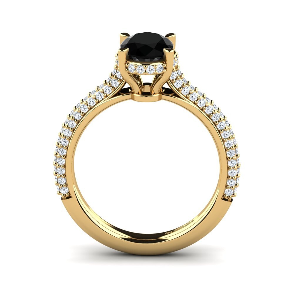 Black Onyx Engagement Ring Agrippina 1.09 crt