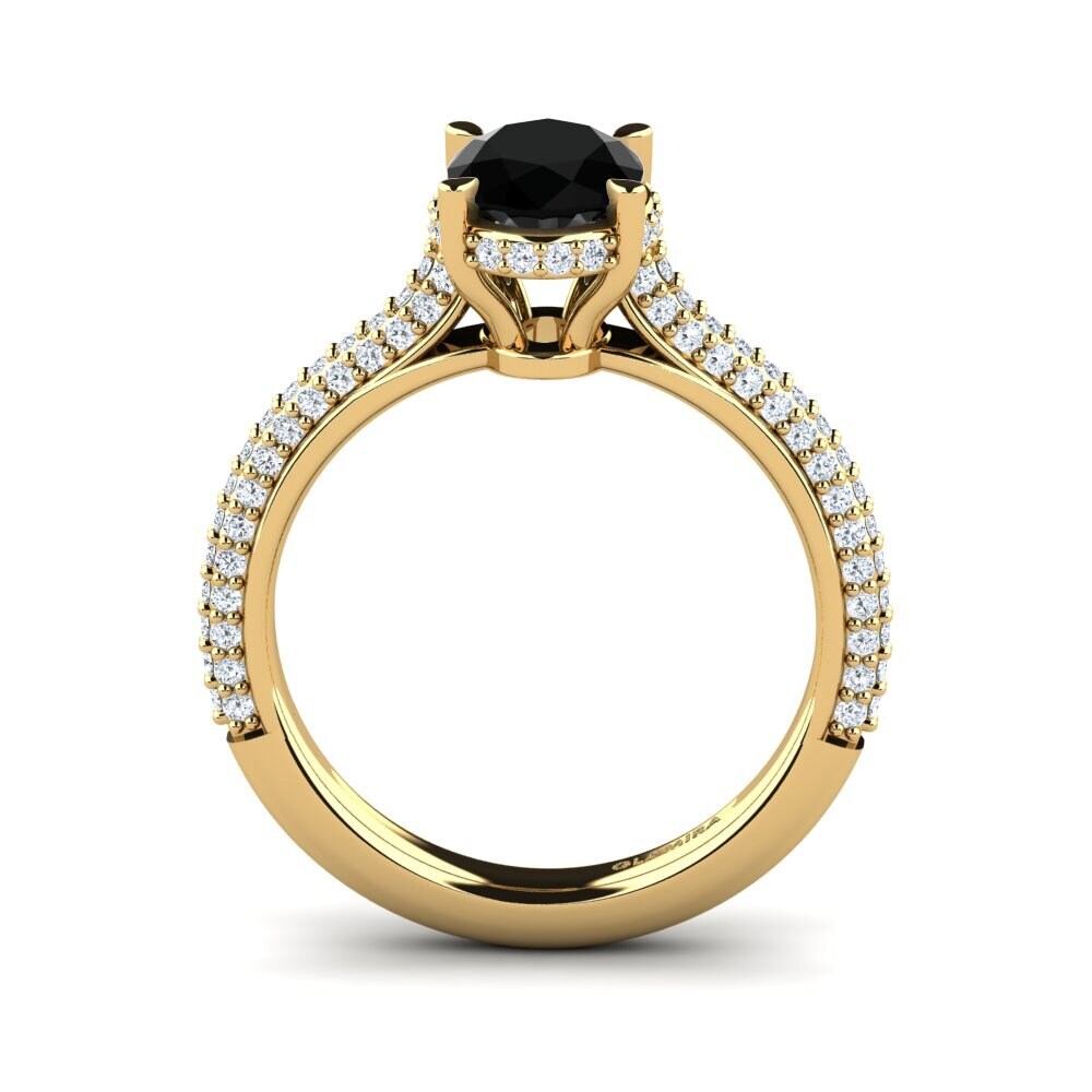 Black Sapphire Engagement Ring Agrippina 1.09 crt