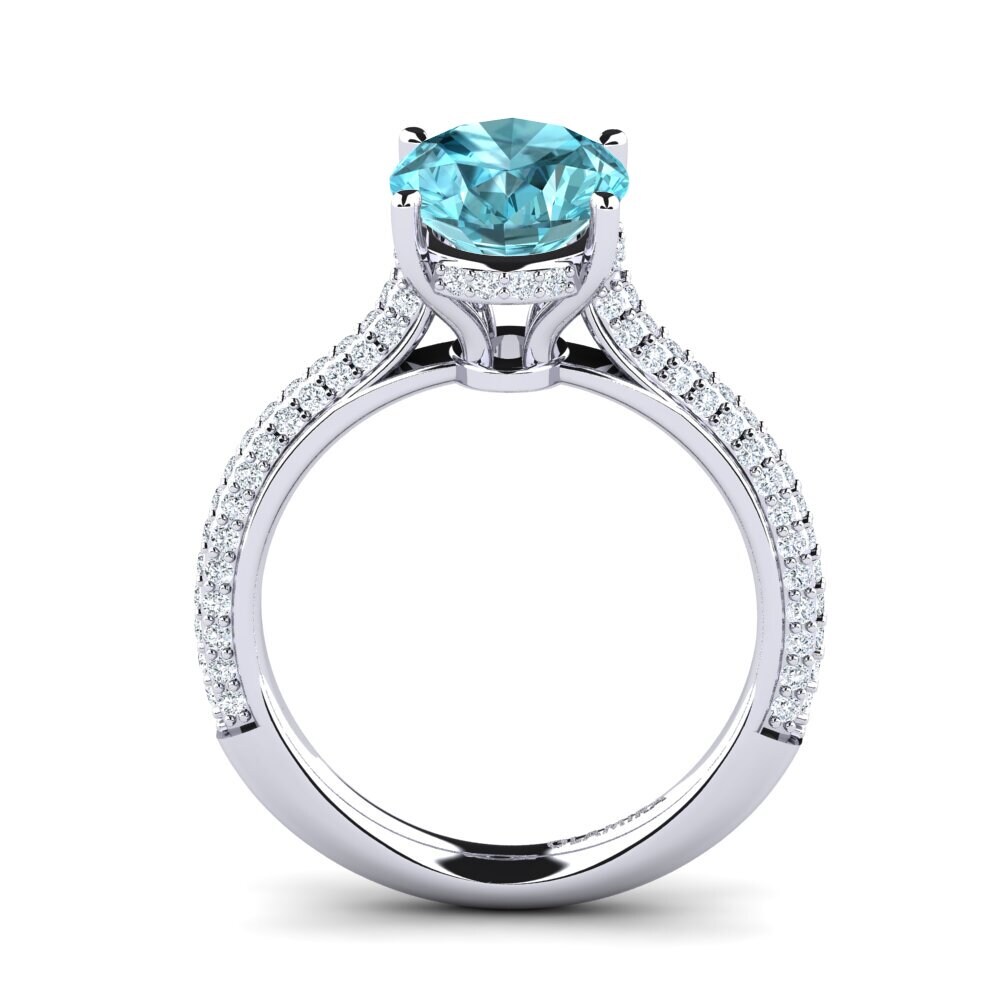 Blue Zircon Engagement Ring Agrippina