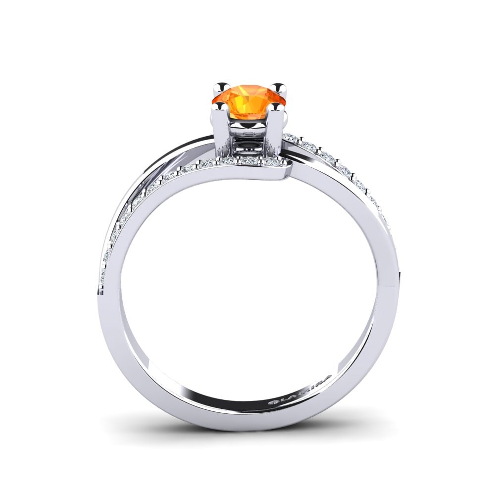 Orange Sapphire Engagement Ring Bernarda 0.5 crt