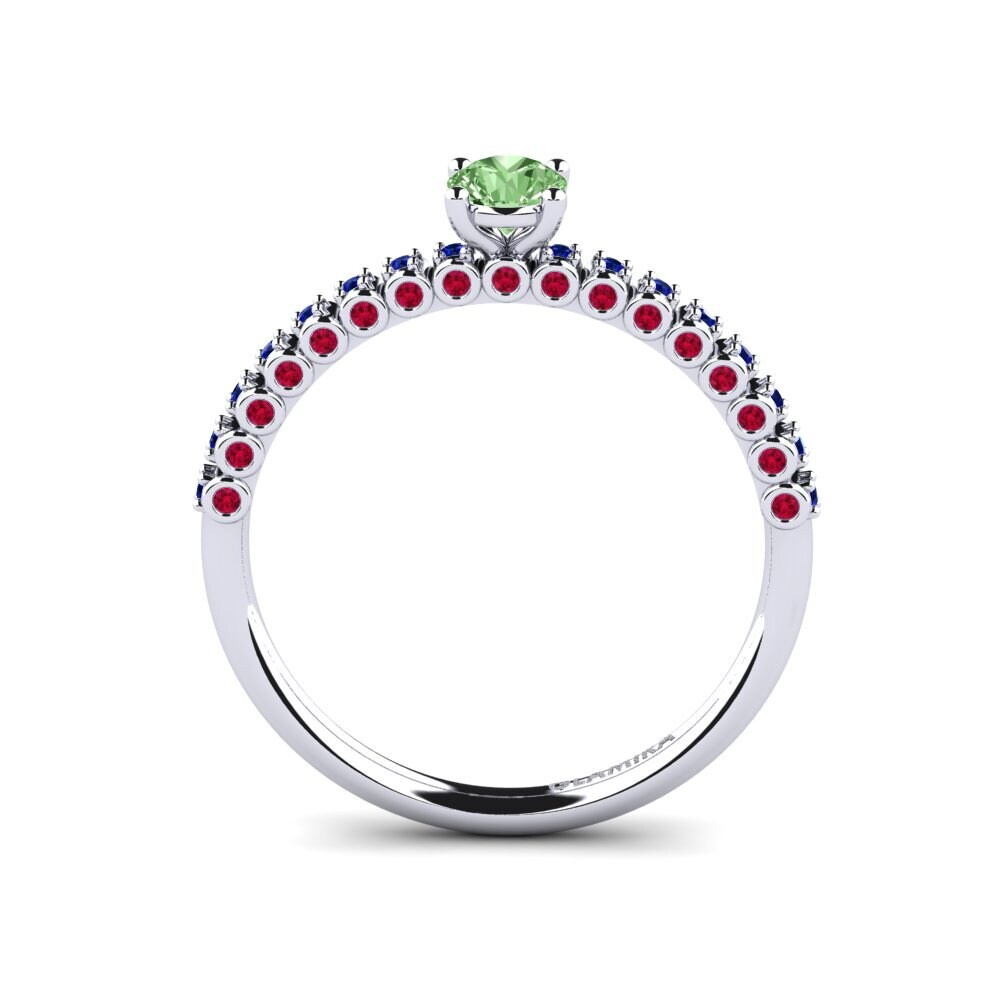 Green Diamond Engagement Ring Cannoli
