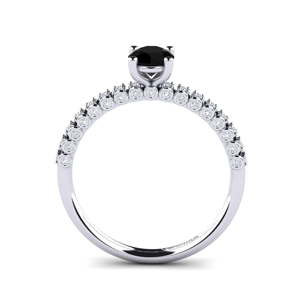 Black Diamond Engagement Ring Cannoli 0.5 crt