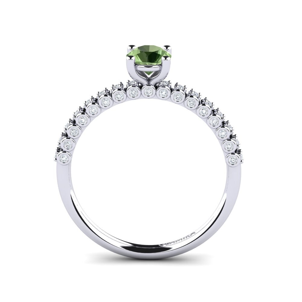 Green Sapphire Engagement Ring Cannoli 0.5 crt