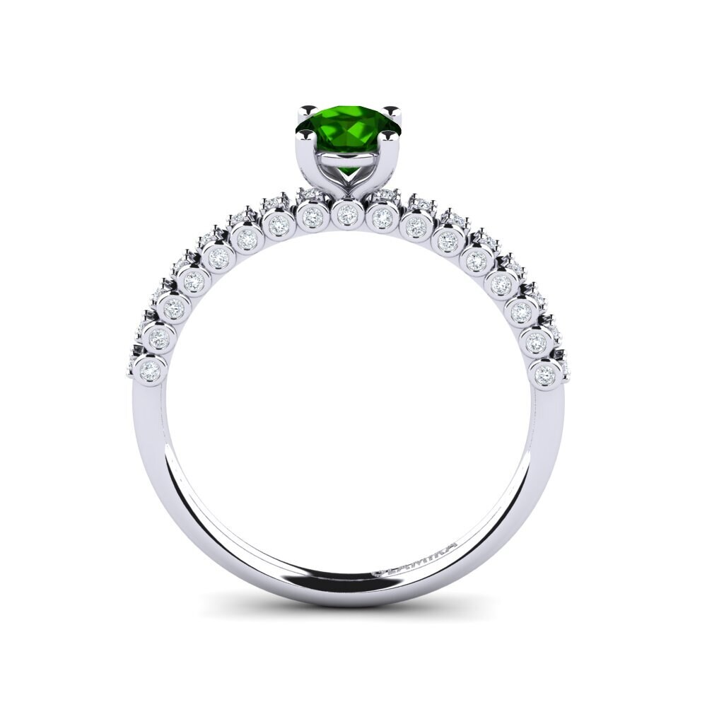 Green Tourmaline Engagement Ring Cannoli 0.5 crt
