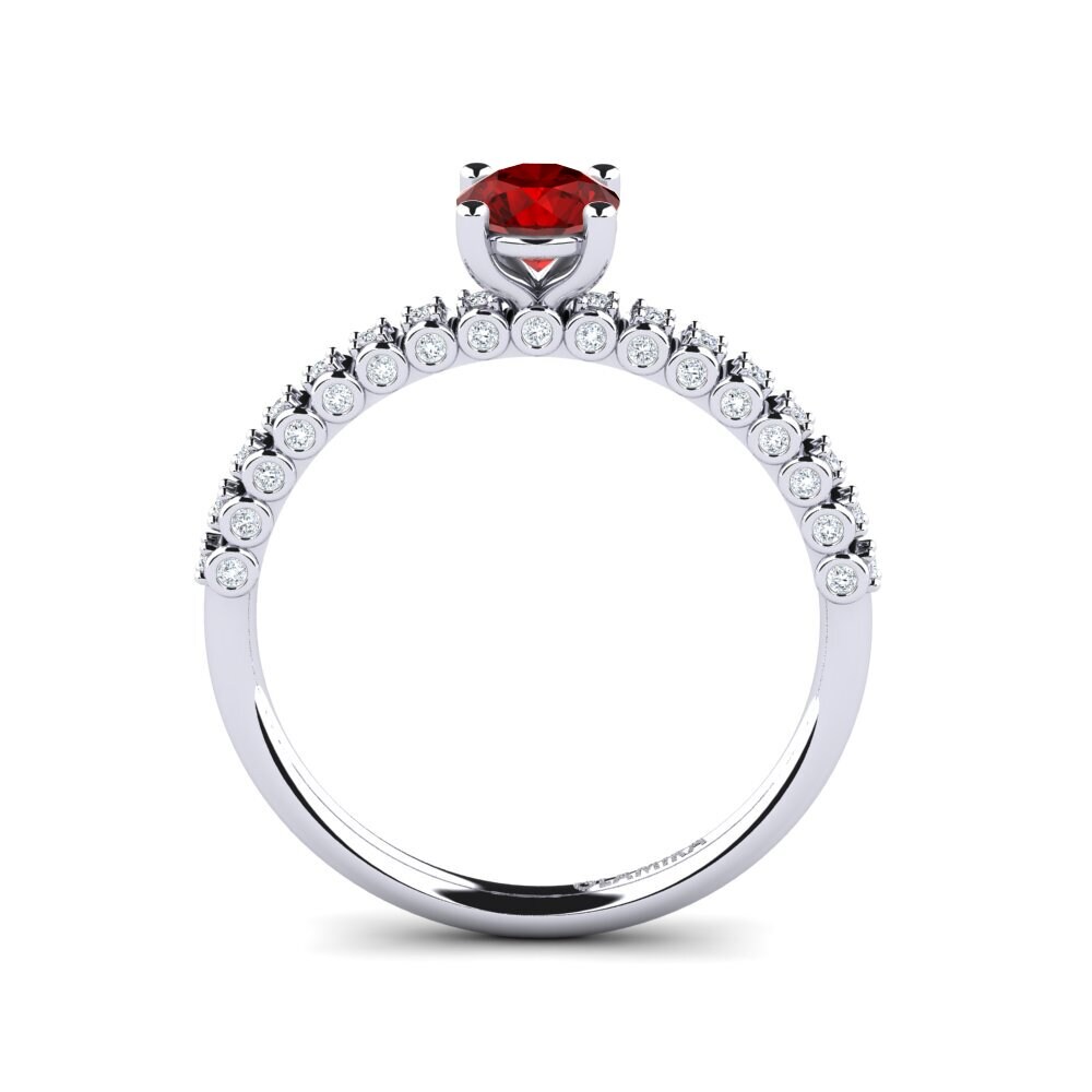 Ruby (Lab Created) Engagement Ring Cannoli 0.5 crt