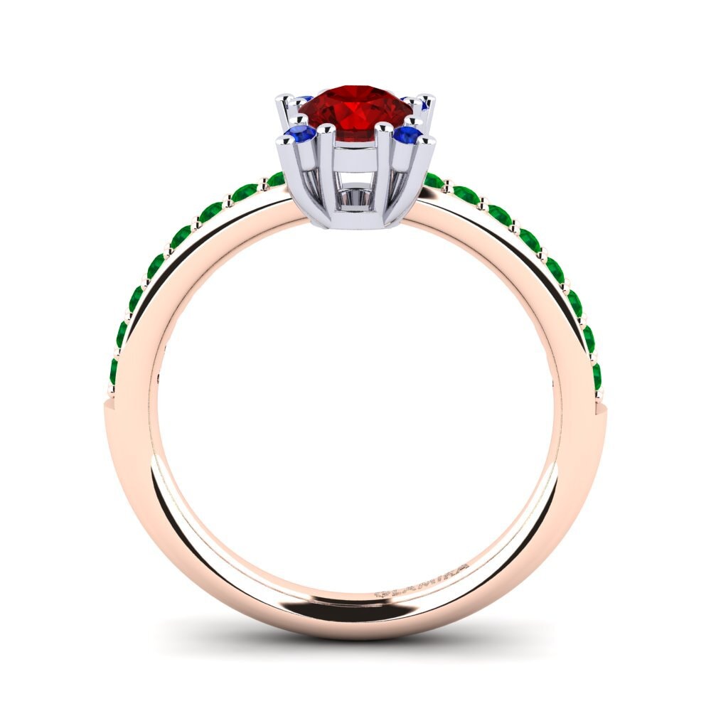 14k Rose & White Gold Engagement Ring Eglontina
