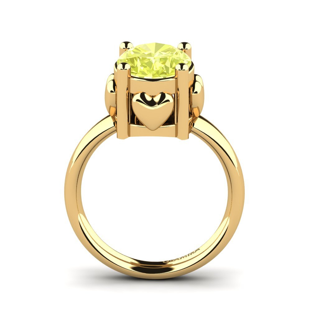 14ct Yellow Gold Lemon Quartz Engagement Ring Jeralee