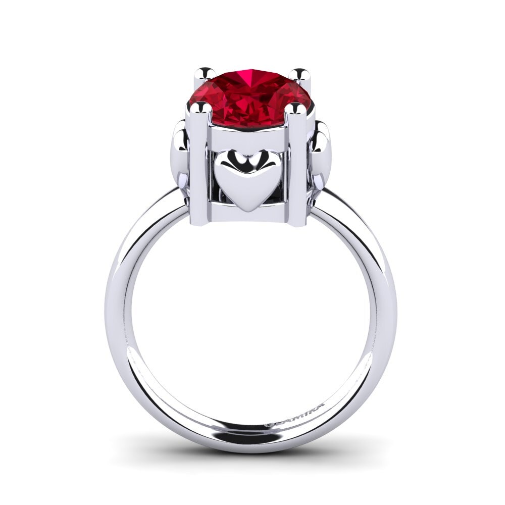 Red Zirconia Engagement Ring Jeralee