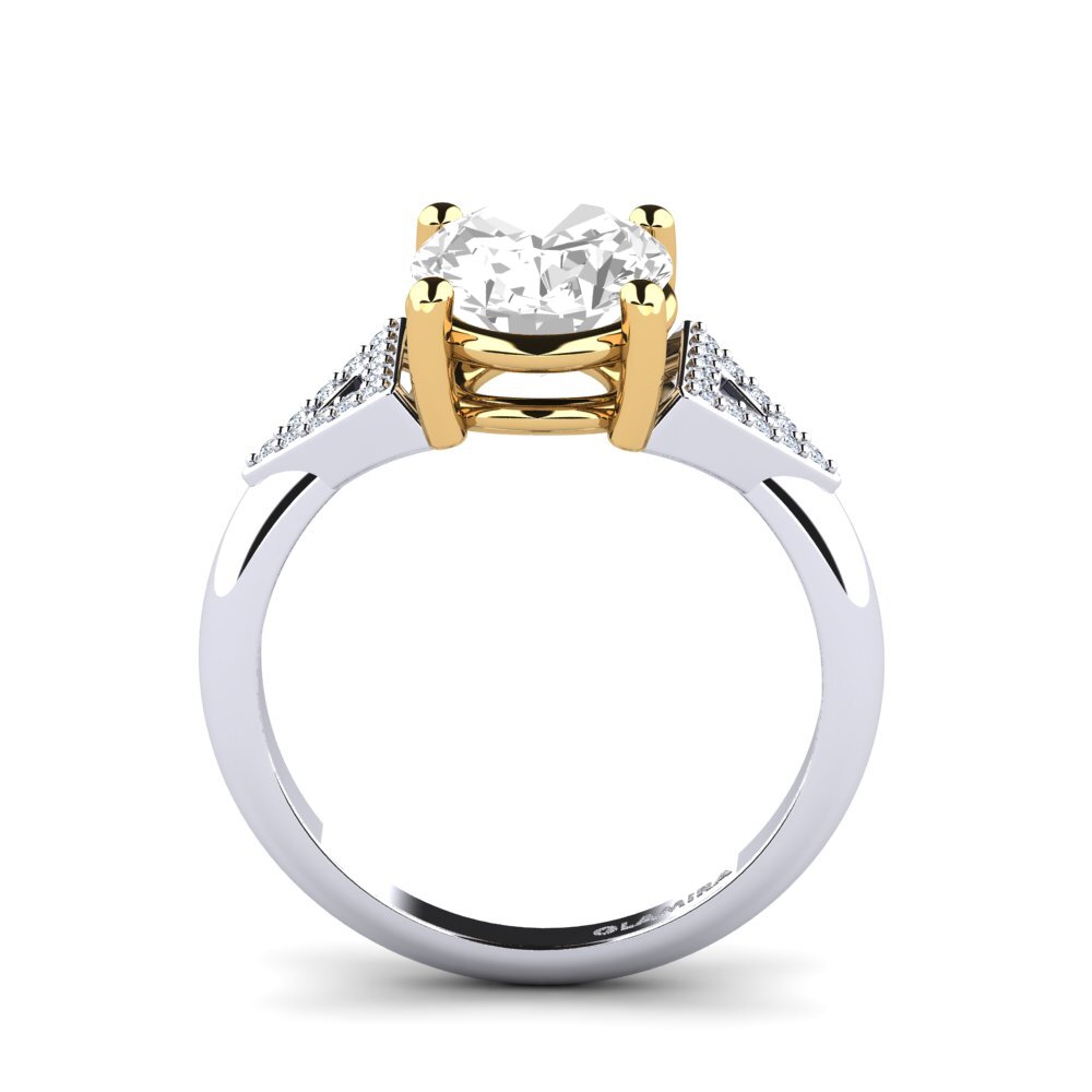 14ct White / Yellow Gold White Topaz Engagement Ring Jerkayla
