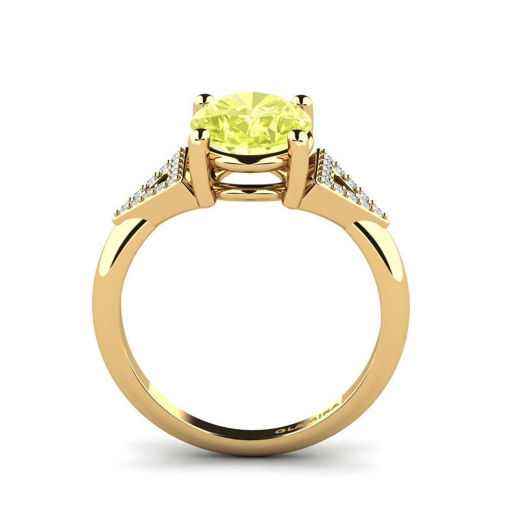14ct Yellow Gold Lemon Quartz Engagement Ring Jerkayla