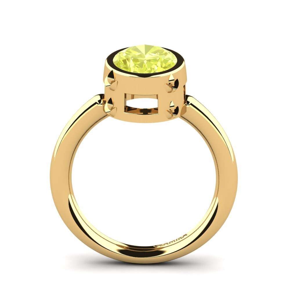 14ct Yellow Gold Lemon Quartz Engagement Ring Jeswitha
