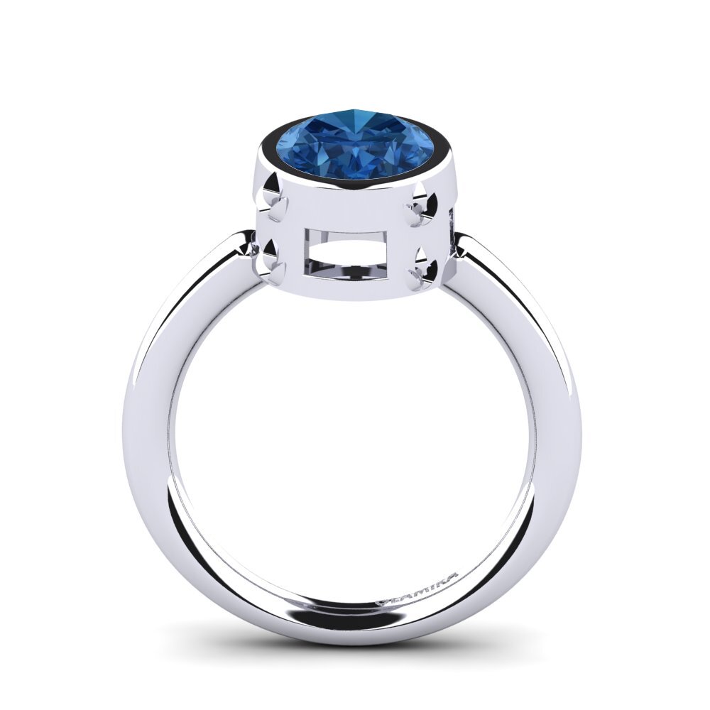 Dark Blue Zirconia Engagement Ring Jeswitha