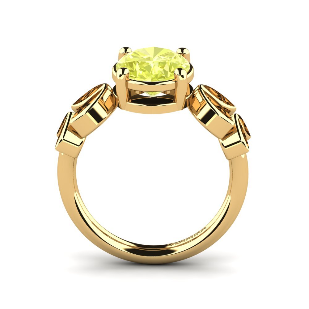 14ct Yellow Gold Lemon Quartz Engagement Ring Joelina