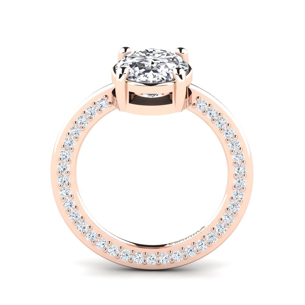 Rotgold 750 Oval Verlobungsringe Jokina