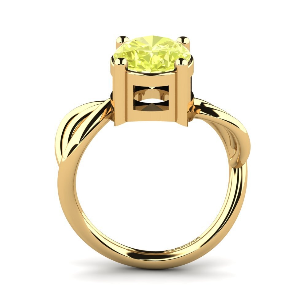 14ct Yellow Gold Lemon Quartz Engagement Ring Lezina