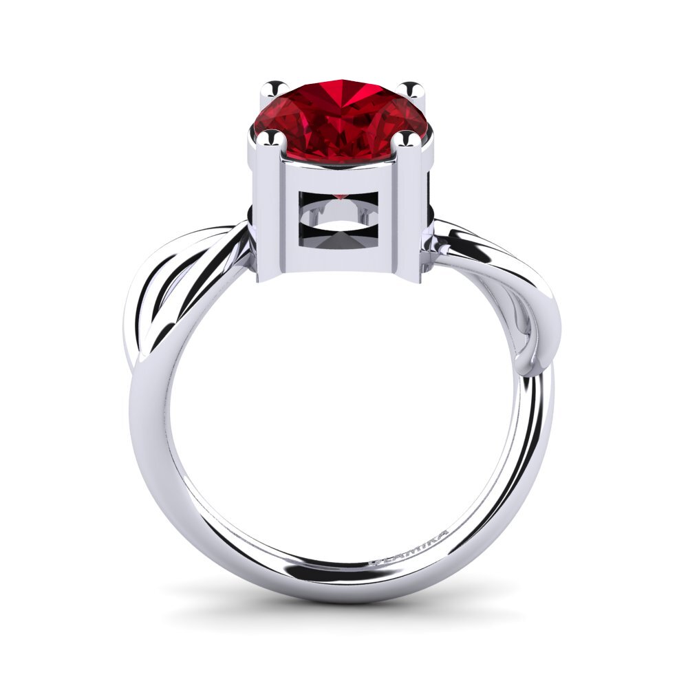 Red Zirconia Engagement Ring Lezina