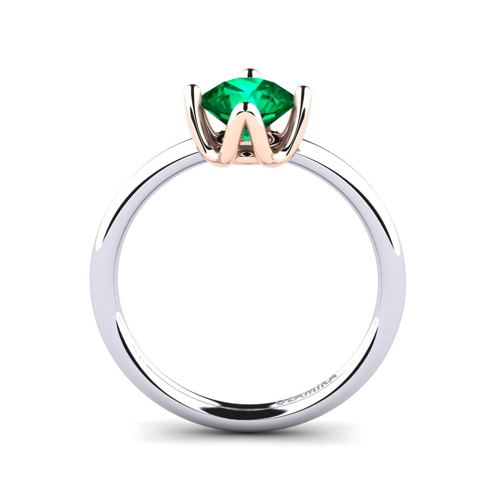 Esmeralda (creada en laboratorio) Anillo de compromiso Loredana 1.0 crt