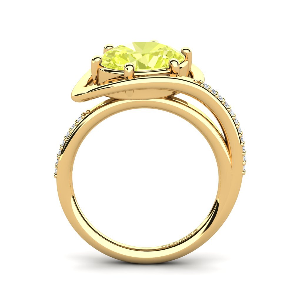 14ct Yellow Gold Lemon Quartz Engagement Ring Lutrelle