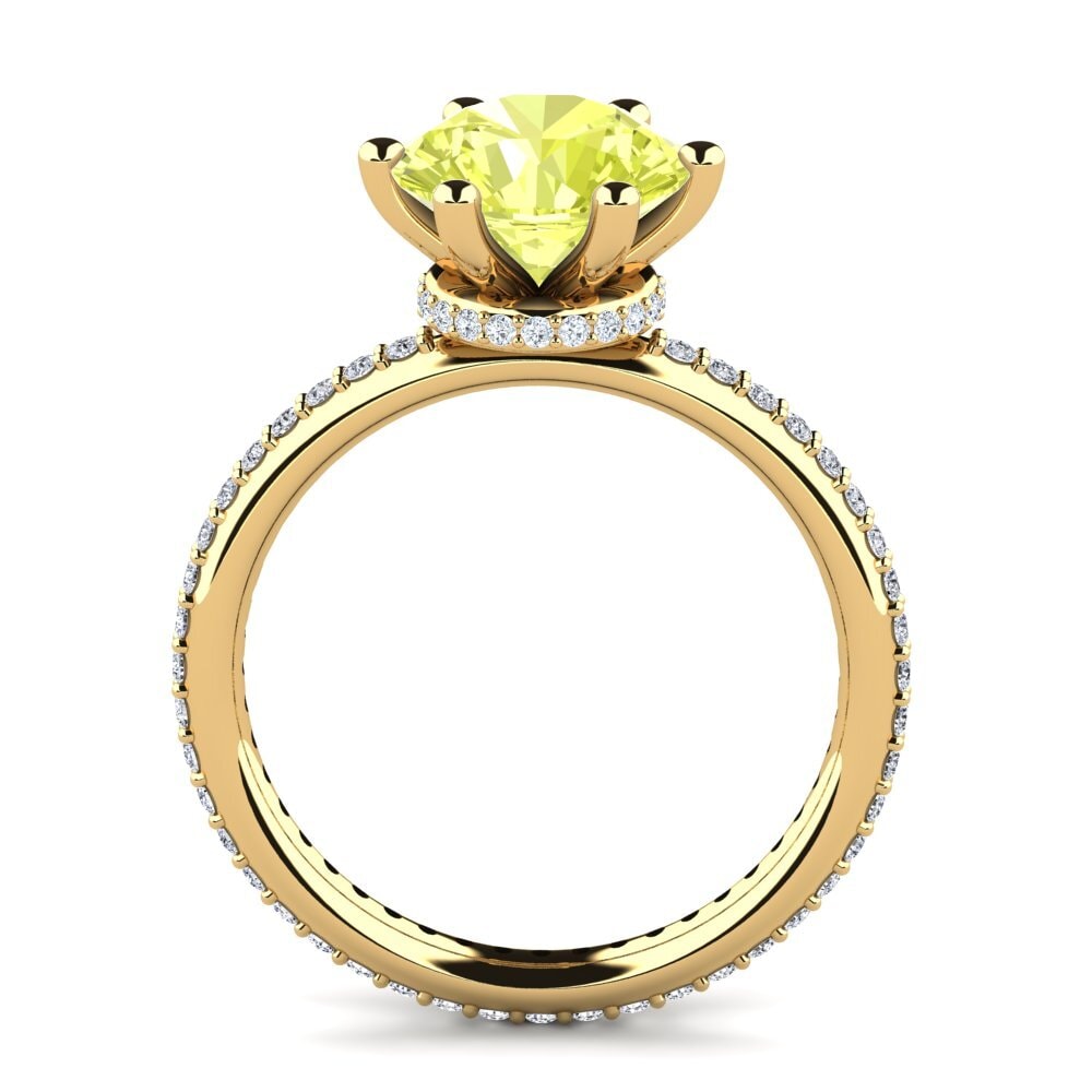 14ct Yellow Gold Lemon Quartz Engagement Ring Marinella