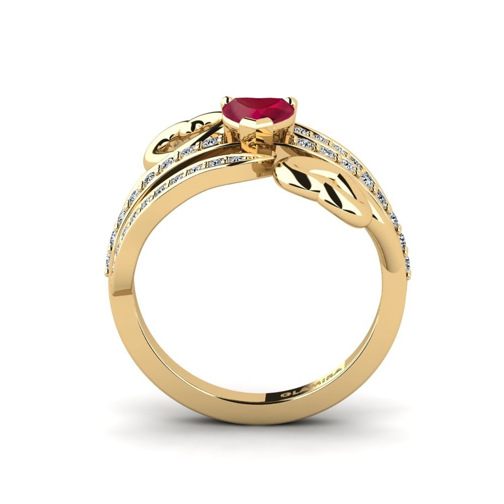14ct Yellow Gold Ruby Women's Ring Nocha