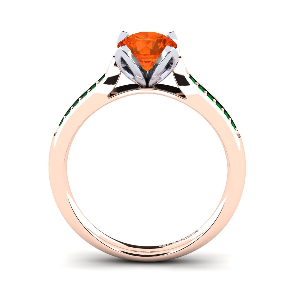 14ct Rose / White Gold Fire-Opal Engagement Ring Noemin