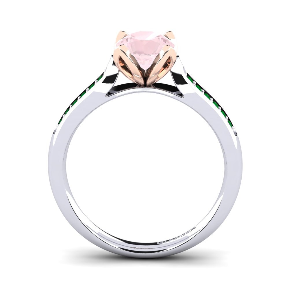 14ct White / Rose Gold Rose Quartz Engagement Ring Noemin