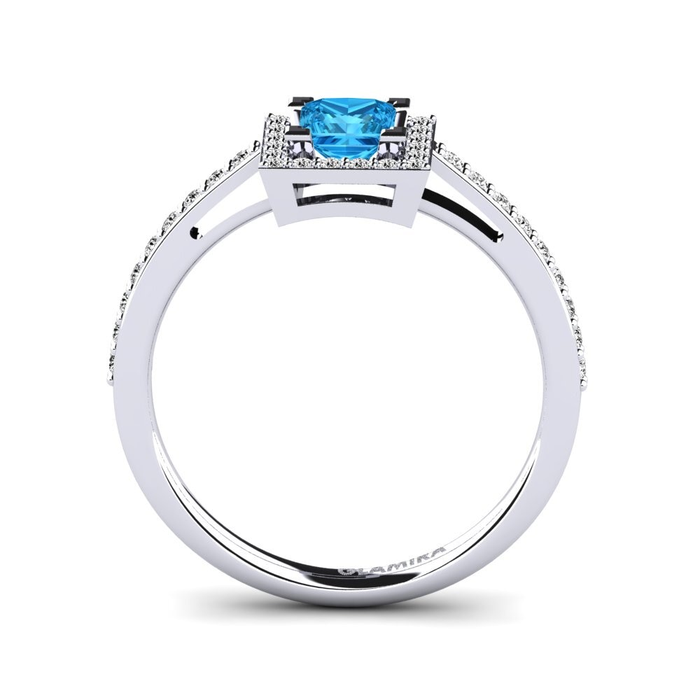 Topaze Bleue Bague de fiançailles Noima