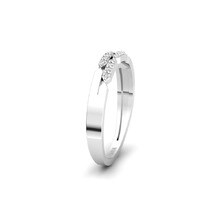 Women's Ring Nontraditional 585 White Gold & White Sapphire