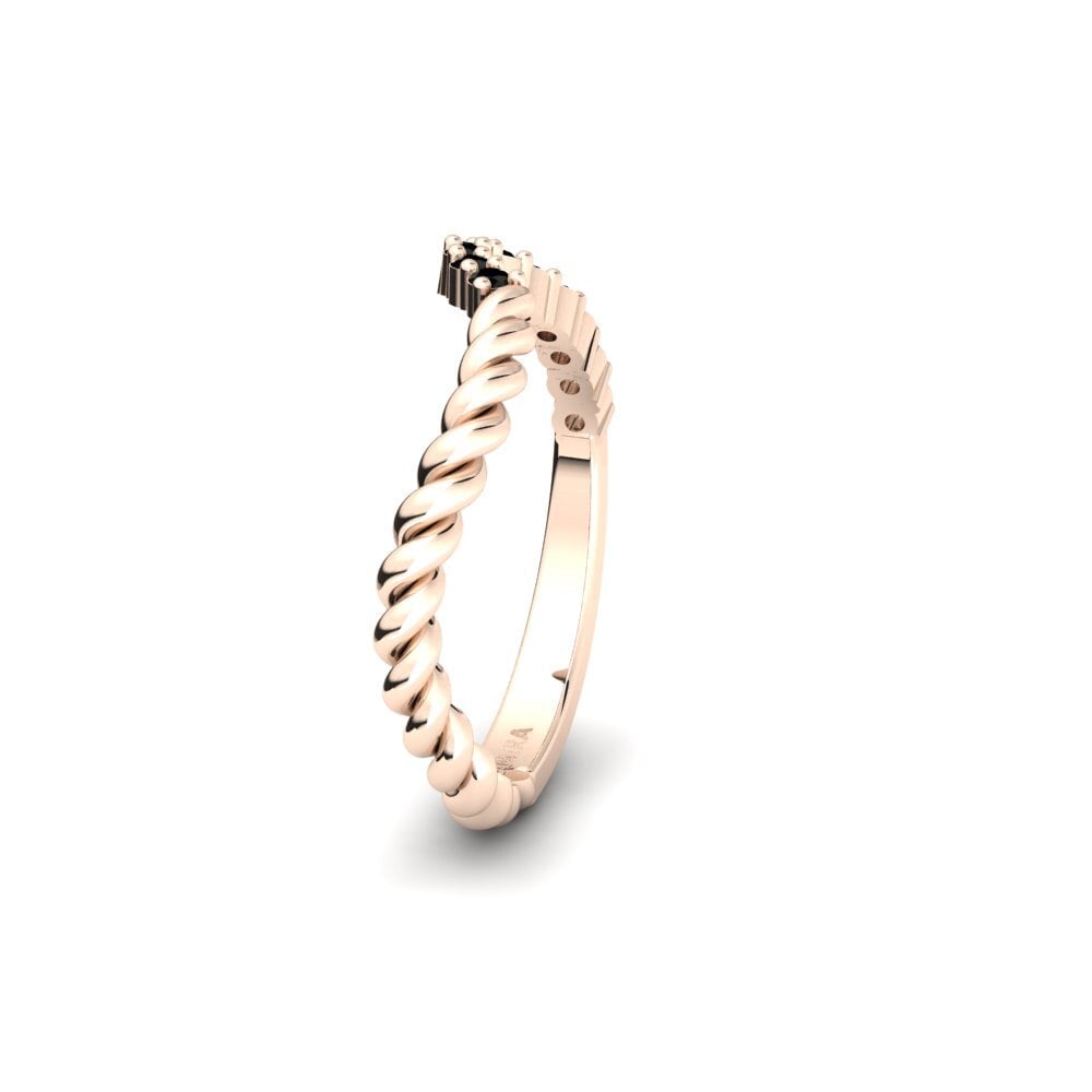 14ct Rose Gold Black Onyx Women's Wedding Ring Normally
