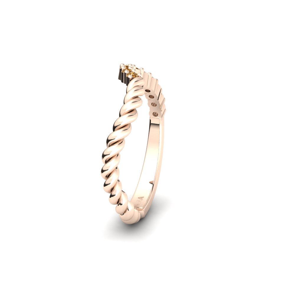 14ct Rose Gold Brown Diamond Women's Wedding Ring Normally