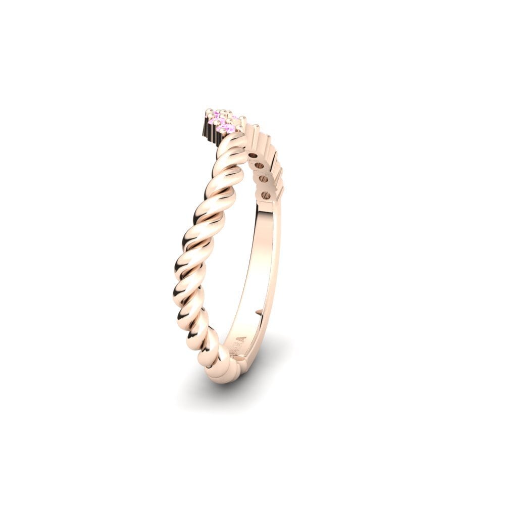 14ct Rose Gold Pink Sapphire Women's Wedding Ring Normally