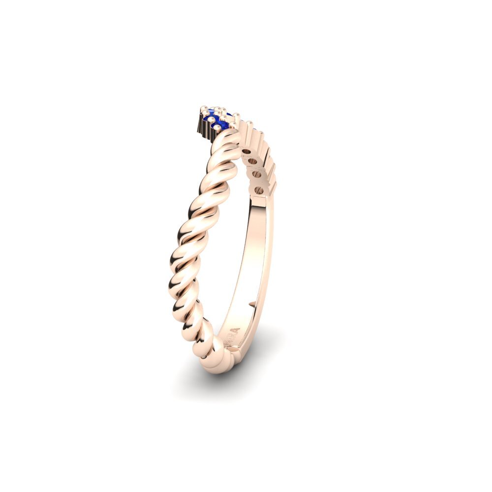 14ct Rose Gold Sapphire Women's Wedding Ring Normally