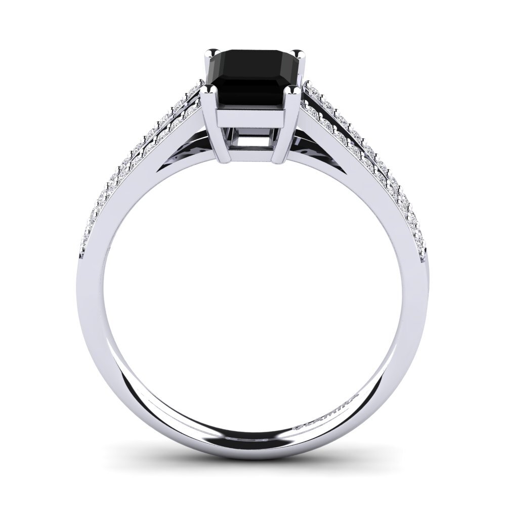 Black Sapphire Engagement Ring Nubita