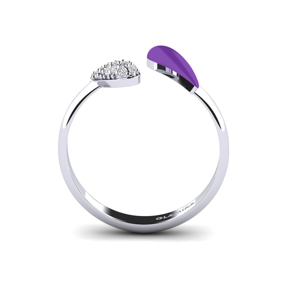 Weiß-Silber Ring Nuoli