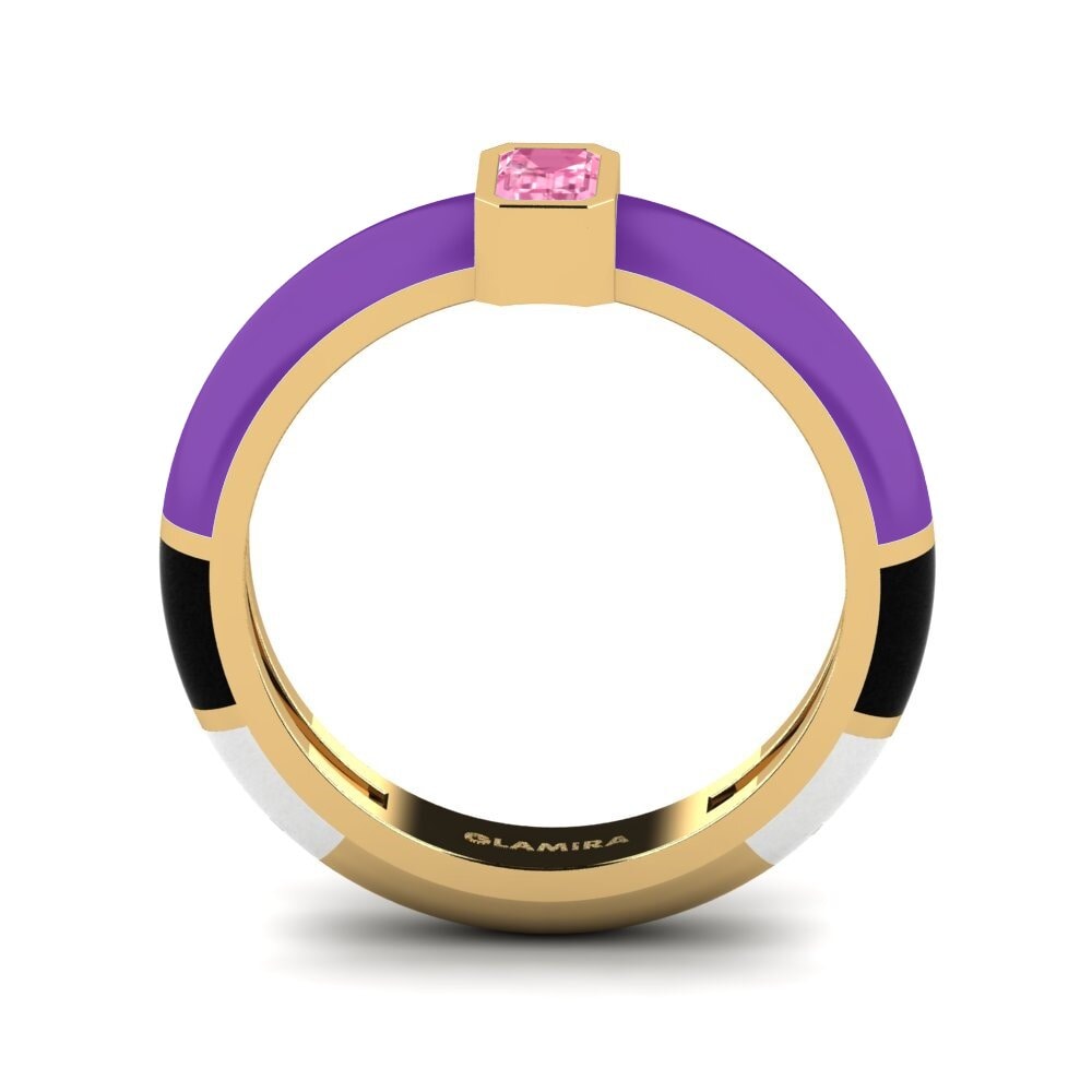 14k Oro Amarillo Anillo Nuvoloso